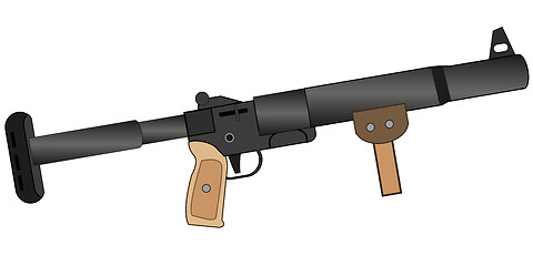 Image showing Weapon manual grenade launcher on white background is insulated