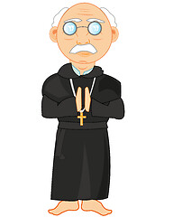 Image showing Man priest on white background is insulated