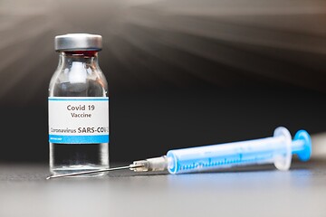 Image showing Vaccine for virus in small bottles