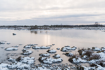 Image showing Ice covered plain barren landscape