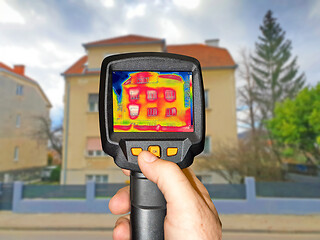 Image showing Recording Heat Loss at the House With Infrared Thermal Camera