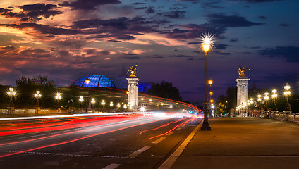 Image showing Traffic on Alexandre III bridge