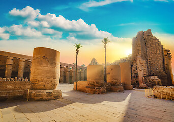 Image showing Karnak temple at sunset