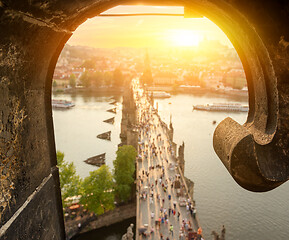 Image showing Charles Bridge from above