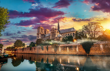 Image showing Mist over Notre Dame