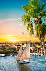 Image showing River Nile and boats