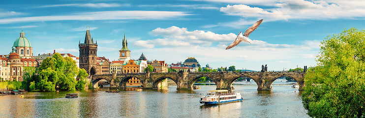 Image showing Tourist boat in Prague