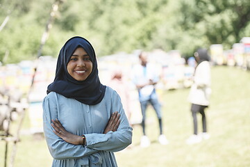 Image showing african muslim business woman portrait