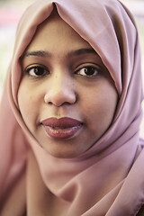 Image showing african muslim business woman portrait