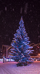 Image showing snowy streets of the Alpine mountain village