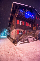 Image showing snowy streets of the Alpine mountain village