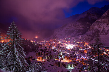 Image showing Zermatt valley and matterhorn peak