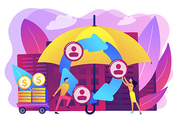 Image showing Peer-to-Peer insurance concept vector illustration.