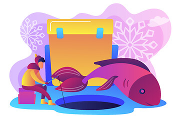 Image showing Ice fishing concept vector illustration.