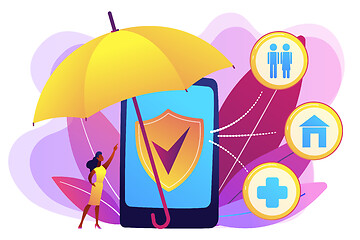 Image showing On-demand insurance concept vector illustration.