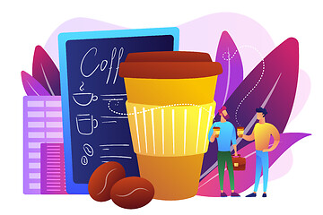 Image showing Take away coffee concept vector illustration.