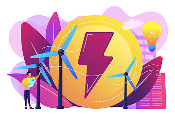 Image showing Wind power concept vector illustration.