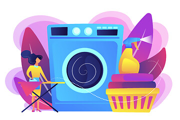 Image showing Dry cleaning and laundering concept vector illustration.