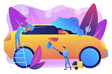 Image showing Car wash service concept vector illustration.