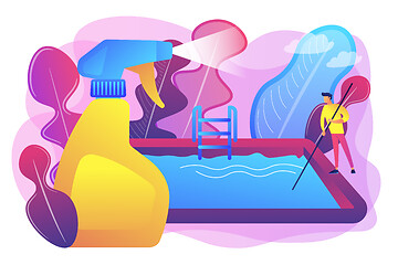 Image showing Pool and outdoor cleaning concept vector illustration.