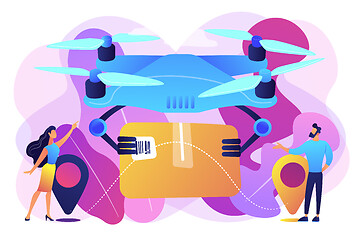 Image showing Drone delivery concept vector illustration.