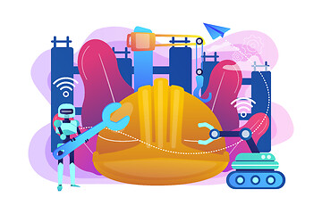 Image showing Robotics construction concept vector illustration.