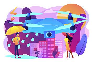 Image showing Meteorology drones concept vector illustration.