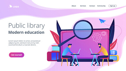 Image showing Modern education and public library landing page.