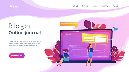 Image showing Bloging concept landing page.