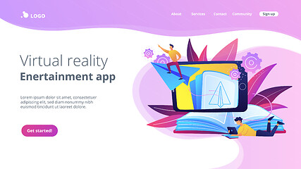 Image showing Augmented reality books concept landing page.