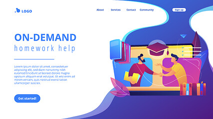 Image showing Online tutor concept landing page.