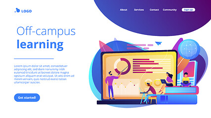 Image showing Distance learning concept landing page.