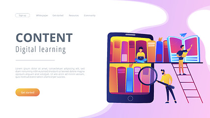 Image showing E-library concept landing page.