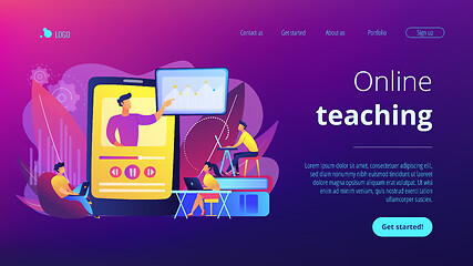 Image showing Online teaching concept landing page.