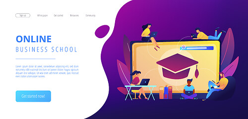 Image showing Online courses concept landing page.