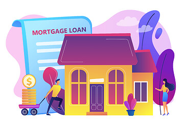 Image showing Mortgage loan concept vector illustration.