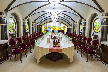 Image showing Round table in Winery