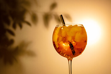 Image showing Glass of aperol spritz cocktail