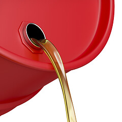 Image showing Pouring motor oil