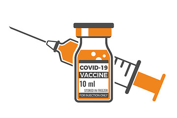 Image showing Covid-19 coronavirus vaccine and syringe