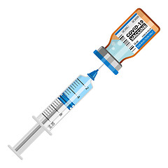 Image showing Covid-19 coronavirus vaccine and syringe injection