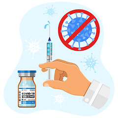 Image showing Covid-19 coronavirus vaccine and syringe injection