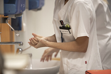 Image showing Nurse Washing Hands