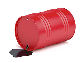 Image showing Spilling oil from the barrel
