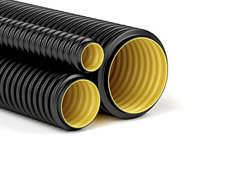 Image showing Corrugated pipes with different sizes