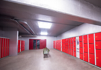 Image showing red safety lockers