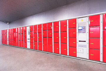 Image showing red safety lockers