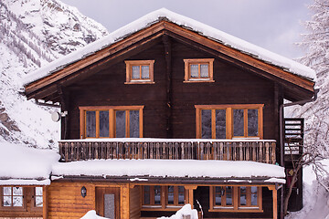 Image showing mountain houses at cold winter day