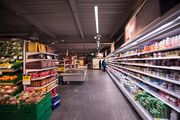 Image showing people shopping in modern supermarket