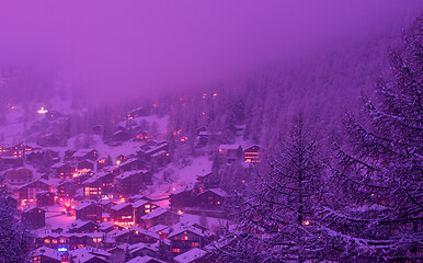 Image showing Zermatt valley and matterhorn peak